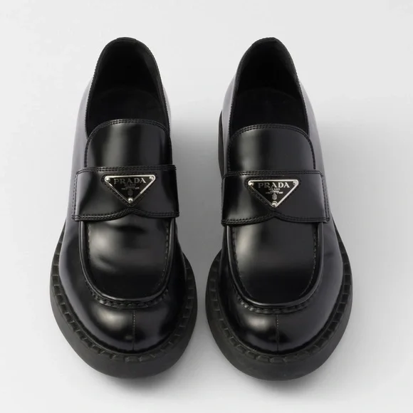 Prada | Shoes | Prada Brushed Leather Loafers Size 39 | Poshmark display picture 3